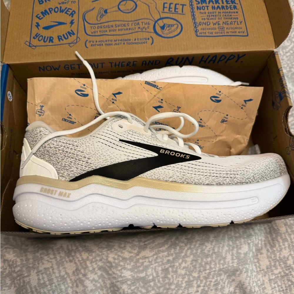 Brooks White and Black Athletic Sneakers